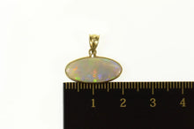 Load image into Gallery viewer, 14K Oval Black Opal Bezel Set Statement Pendant Yellow Gold