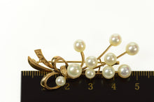 Load image into Gallery viewer, 14K Floral Bouquet Pearl Cluster Statement Pin/Brooch Yellow Gold