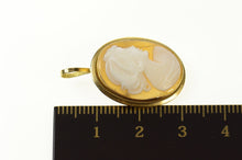 Load image into Gallery viewer, 18K Art Deco Carved Shell Cameo Pendant/Pin Yellow Gold