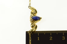 Load image into Gallery viewer, 14K Marquise Sapphire Diamond Accent Chain Necklace 17.75&quot; Yellow Gold