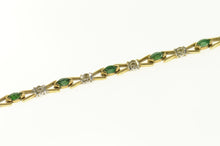 Load image into Gallery viewer, 10K Marquise Emerald Diamond Classic Tennis Bracelet 7&quot; Yellow Gold