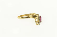 Load image into Gallery viewer, 14K Marquise Ruby Diamond Halo Chevron Ring Size 6.75 Yellow Gold