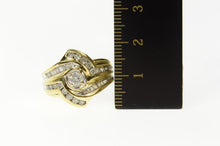 Load image into Gallery viewer, 14K 0.90 Ctw Diamond Bypass Engagement Ring Size 7 Yellow Gold