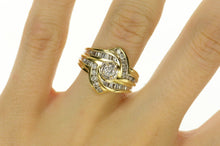 Load image into Gallery viewer, 14K 0.90 Ctw Diamond Bypass Engagement Ring Size 7 Yellow Gold