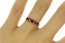 Load image into Gallery viewer, 14K Five Stone Classic Natural Ruby Wedding Band Ring Size 6.5 Yellow Gold