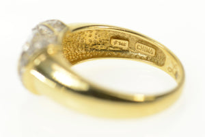 14K Split Cubic Zirconia Ornate Travel Engagement Ring Size 5 Yellow Gold