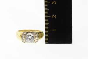 14K Split Cubic Zirconia Ornate Travel Engagement Ring Size 5 Yellow Gold