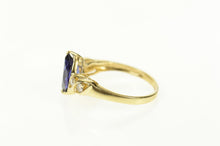 Load image into Gallery viewer, 10K Marquise Syn. Sapphire CZ Classic Statement Ring Size 6 Yellow Gold