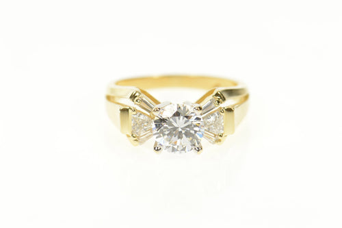 14K Classic Cubic Zirconia Travel Engagement Ring Size 6.75 Yellow Gold