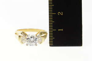 14K Classic Cubic Zirconia Travel Engagement Ring Size 6.75 Yellow Gold
