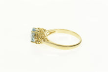 Load image into Gallery viewer, 14K Oval Blue Topaz Diamond Cluster Accent Ring Size 7.75 Yellow Gold