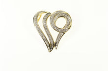 Load image into Gallery viewer, 14K Diamond Encrusted Curvy Heart Love Pendant Yellow Gold