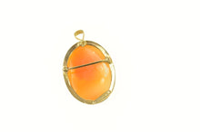 Load image into Gallery viewer, 14K Oval Carved Shell Cameo Victorian Pendant/Pin Yellow Gold