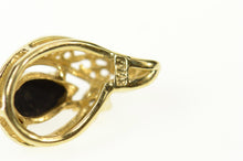 Load image into Gallery viewer, 10K Pear Black Onyx Diamond Accent Wavy Pendant Yellow Gold