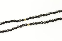 Load image into Gallery viewer, 14K Black Glass Beaded Retro Statement Necklace Yellow Gold