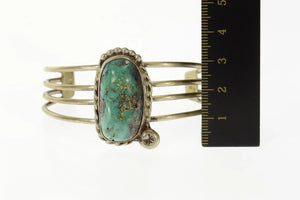 Sterling Native American Turquoise Ornate Cuff Bracelet 6.25"