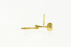 14K Ornate Snapped Gavel Justice Lapel Pin/Brooch Yellow Gold