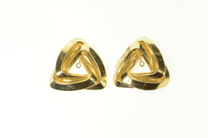 14K Retro Triangle Twist Stud Enhancer Earring Jackets Yellow Gold
