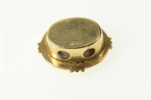 10K Oval Garnet Classic Slide Bracelet Charm/Pendant Yellow Gold