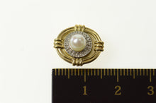 Load image into Gallery viewer, 10K Two Tone Pearl Ornate Round Slide Bracelet Charm/Pendant Yellow Gold