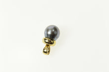Load image into Gallery viewer, 14K Grey Pearl Diamond Accent Statement Pendant Yellow Gold