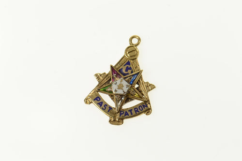 14K Order of the Eastern Star Past Patron Enamel Charm/Pendant Yellow Gold