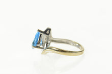 Load image into Gallery viewer, 10K Pear Blue Topaz Diamond Accent Two Tone Ring Size 5.75 Yellow Gold