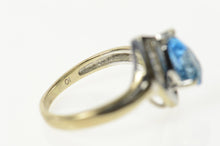 Load image into Gallery viewer, 10K Pear Blue Topaz Diamond Accent Two Tone Ring Size 5.75 Yellow Gold