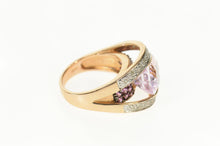 Load image into Gallery viewer, 14K Pink Topaz Pink Sapphire Diamond Statement Ring Size 6 Rose Gold