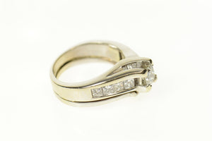 14K 1.63 Ctw Princess Diamond Engagement Set Ring Size 6.25 White Gold