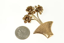 Load image into Gallery viewer, 14K 3D Ornate Flower Bouquet Basket Retro Pin/Brooch Yellow Gold
