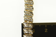 Load image into Gallery viewer, 10K 3.15 Ctw Baguette Round Diamond Tennis Bracelet 7.25&quot; Yellow Gold