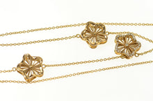 Load image into Gallery viewer, 18K Ornate Diamond Inset Flower Link Chain Necklace 18&quot; Rose Gold