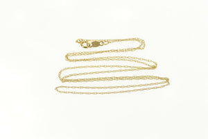 10K 0.8mm Cable Chain Classic Simple Twist Necklace 18" Yellow Gold