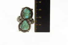 Load image into Gallery viewer, Sterling Silver EJ Native American Turquoise Ornate Navajo Ring Size 6.75