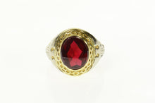 Load image into Gallery viewer, 14K 1930&#39;s Two Tone Syn. Ruby USN Naval Service Ring Size 7 Yellow Gold