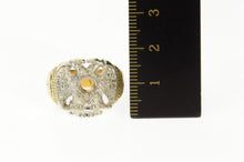 Load image into Gallery viewer, 14K Two Tone Eagle Masonic Enamel 4.8mm Setting Ring Size 7.5 Yellow Gold
