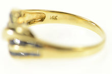 Load image into Gallery viewer, 14K Wavy Sapphire Channel Inset Statement Ring Size 8.25 Yellow Gold