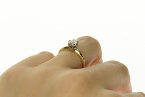 14K 0.30 Ct Diamond Solitaire 1940's Engagement Ring Size 6 Yellow Gold