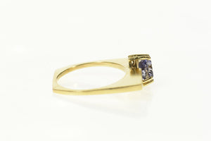 14K Trillion Iolite Squared Stackable Statement Ring Size 5.25 Yellow Gold