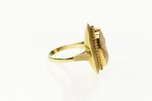 Load image into Gallery viewer, 14K Retro Ornate Carved Shell Cameo Statement Ring Size 7.5 Yellow Gold