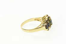 Load image into Gallery viewer, 14K Marquise Natural Sapphire Statement Band Ring Size 6 Yellow Gold