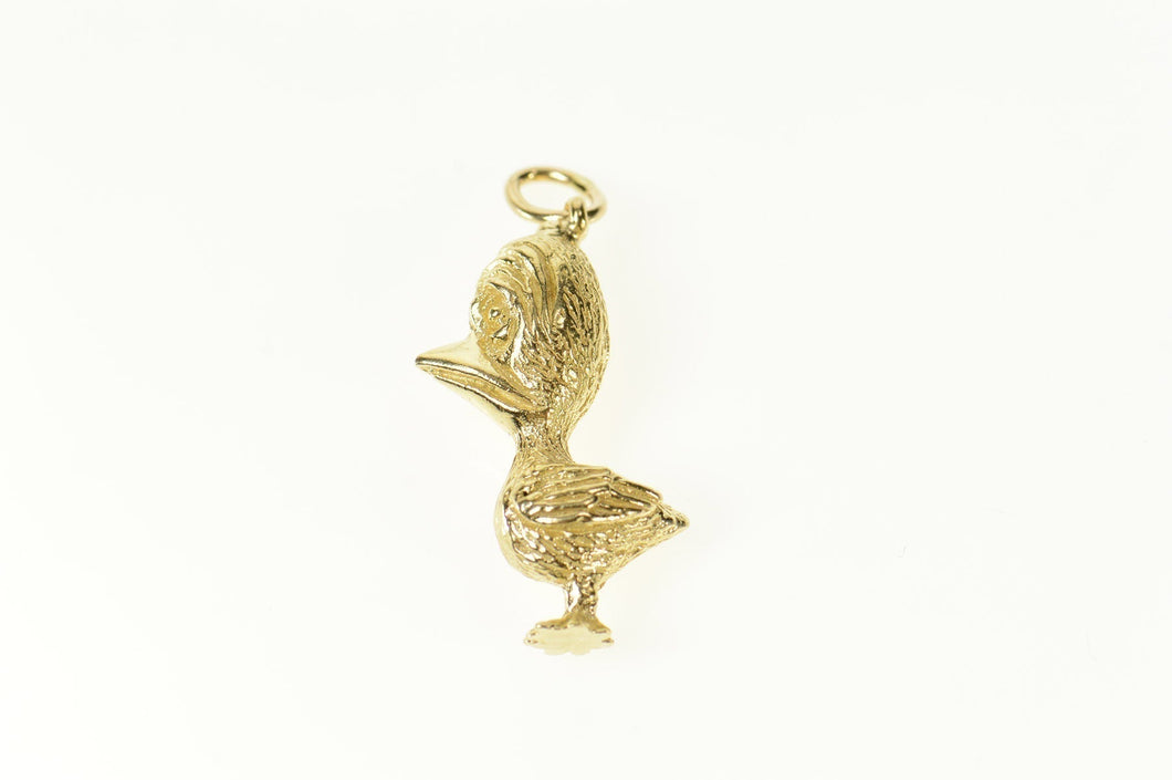 14K Stylized Ugly Duckling Bird Chick 3D Animal Charm/Pendant Yellow Gold