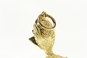 14K Stylized Ugly Duckling Bird Chick 3D Animal Charm/Pendant Yellow Gold