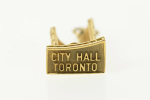 14K 3D Toronto City Hall Ontario Canada Charm/Pendant Yellow Gold