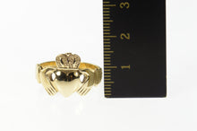 Load image into Gallery viewer, 9K Traditional Irish Celtic Claddagh Wedding Ring Size 9.75 Yellow Gold