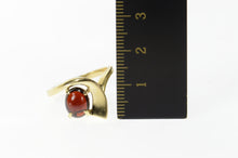 Load image into Gallery viewer, 14K Oval Red Garnet Cabochon Bypass Statement Ring Size 7 Yellow Gold