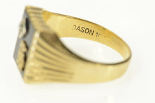 Load image into Gallery viewer, 10K Men&#39;s Black Onyx Diamond H Monogram Ring Size 12.75 Yellow Gold