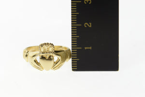 14K Claddagh Symbol Traditional Irish Loyalty Ring Size 6.75 Yellow Gold