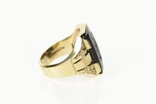 Load image into Gallery viewer, 10K Retro Black Onyx Carved Intaglio Soldier Ring Size 9.75 Yellow Gold